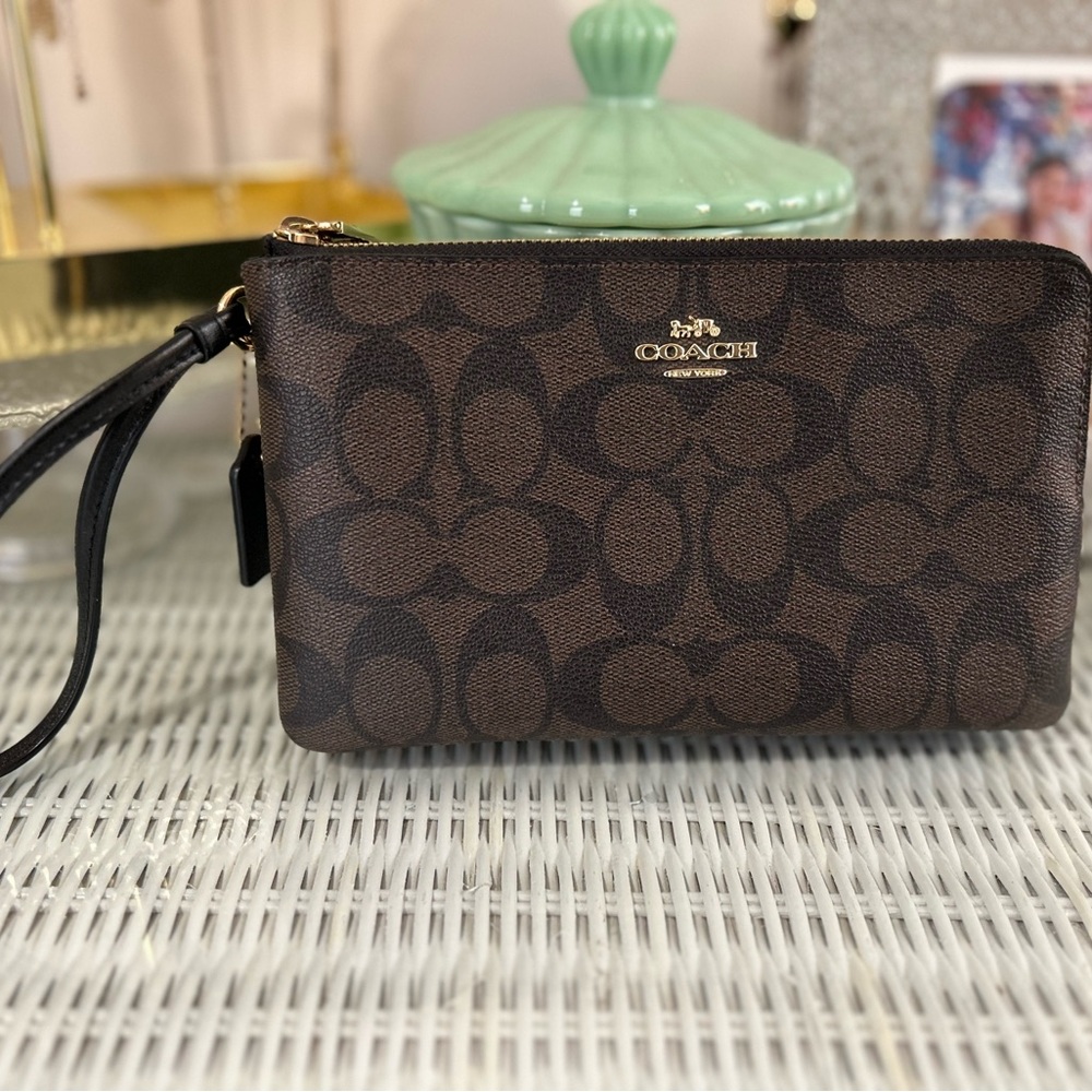 Coach Brown Wristlet
